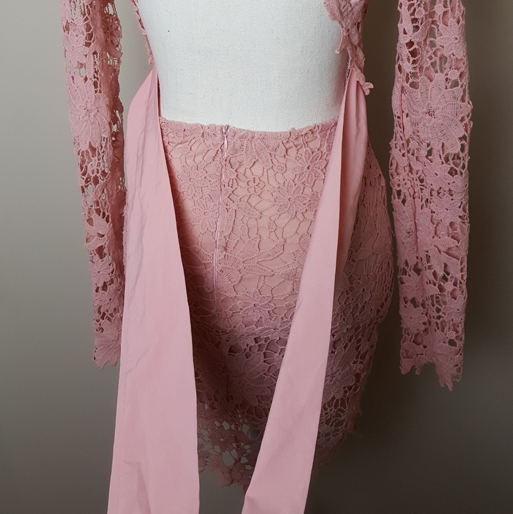 Blush pink size small embroidered dress - Picture 6 of 9